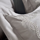 La Belle 雙人300織純棉刺繡被套床包4件組 150公分 X 186公分 藤蔓款 白銀灰