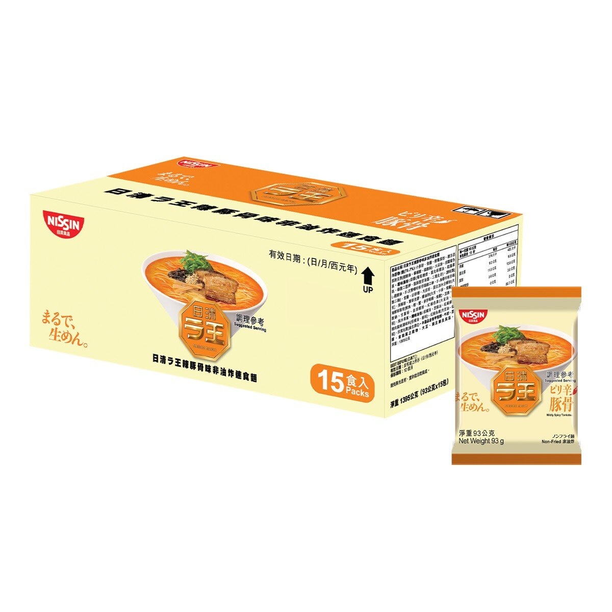 日清 拉王辣味豚骨味非油炸速食麵 98公克 X 15包 日清 拉王辣味豚骨味非油炸速食麵 98公克 X 15包
