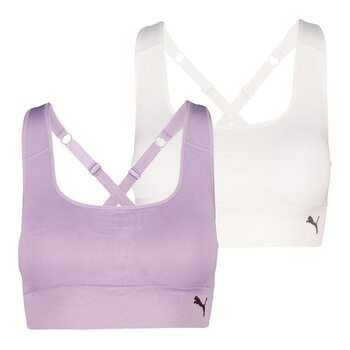 Puma 女運動內衣 X 2件組 S 紫 & 白 Puma 女運動內衣 X 2件組 S 紫 & 白