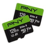 PNY 128GB Elite-X MicroSD U3/V30/A1 記憶卡含SD轉接卡 2入