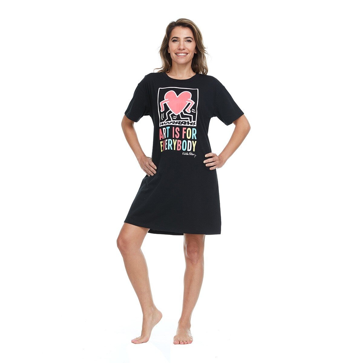 Keith Haring 女短袖Logo上衣 黑