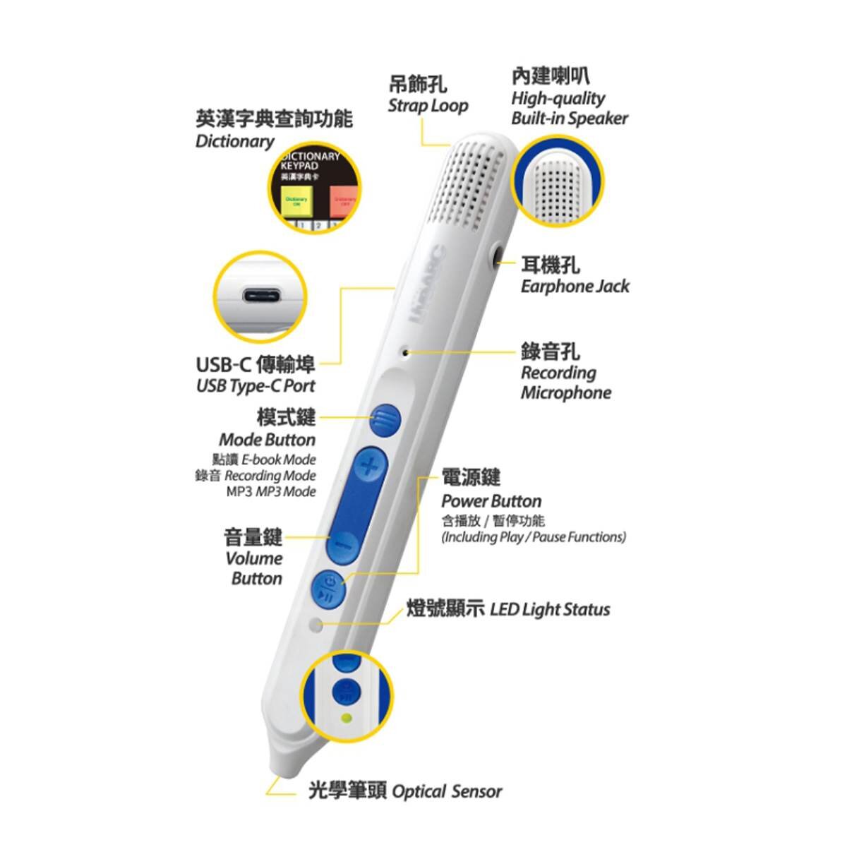 LiveABC 智慧點讀筆16G鋰電池版+粉紅豬小妹英語學習書3冊