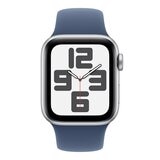 Apple Watch SE LTE 40公釐 銀色鋁金屬錶殼 附丹寧色運動錶帶 S/M