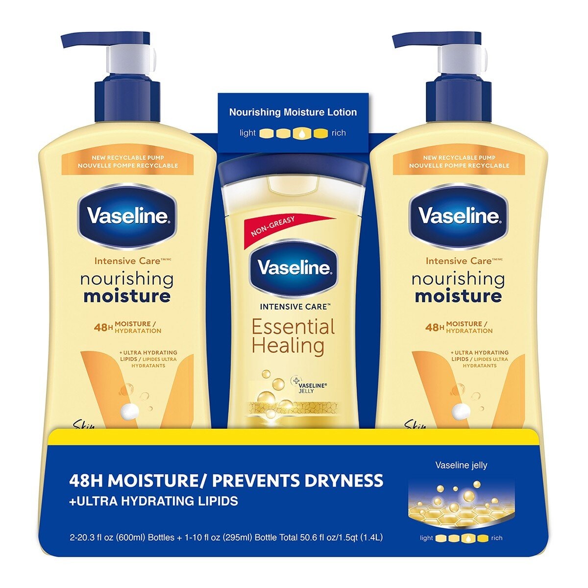 Vaseline 進口凡士林潤膚乳液 深層修護 黃