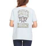 Keith Haring 女塗鴉短袖上衣 淺藍 M