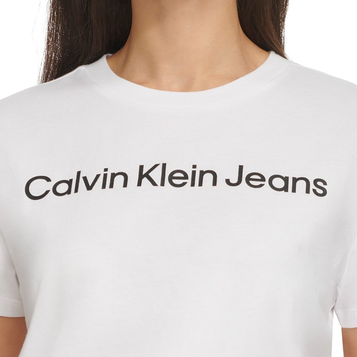 Calvin Klein Jeans 女短袖圓領上衣 白