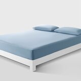 Don Home 涼感素色雙人床包枕套三件組 152公分 X 190公分 藍